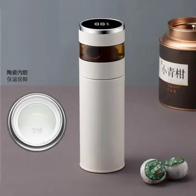 保温杯礼盒装茶水分离智能316不锈钢商务车载泡茶礼品刻字批发杯 - 10