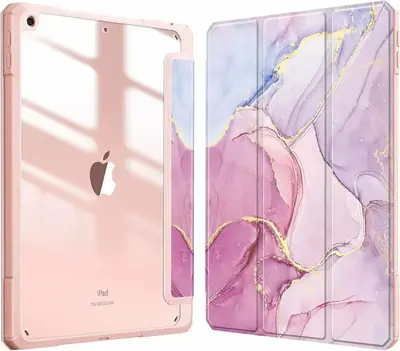 Protective Case for iPad 11, 10.2 Inch with Pen Slot, Acrylic Painted Leather Cover - 7