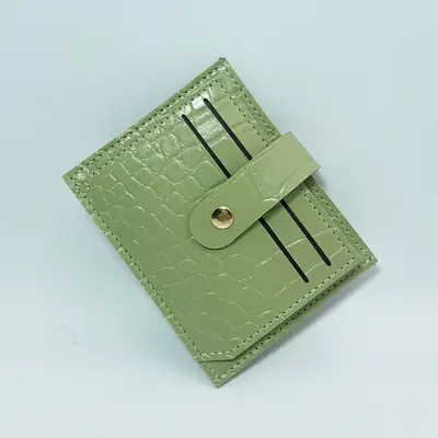 Ultra-Slim Women's Card Holder, Multi-Slot, Crocodile Pattern - 9