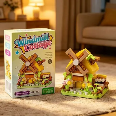 Windmill house building blocks assembly DIY - 7