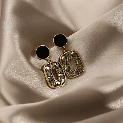 Silver heart butterfly earrings, black zircon, vintage - 7
