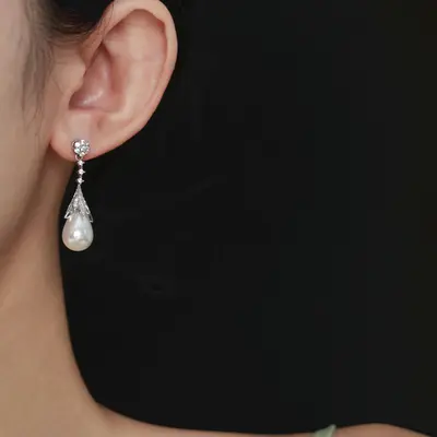 Diana Princess Perlenohrringe, Wassertropfen-Design - 4