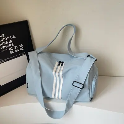 Striped Travel Bag, Large Capacity, Sports Style - 9