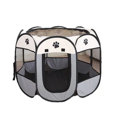 Sınır ötesi popüler köpek oyun parkı sekizgen kafes kedi doğum odası Oxford kumaş yıkanabilir katlanabilir çadır toptan köpek kulübesi kafesi