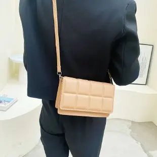 Large Plaid Women's Crossbody Bag, Square Handbag with Shoulder Strap - 12