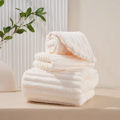 Candy-Streifen Saugfähiges Handtuchset Bad Haartrocknung - 8