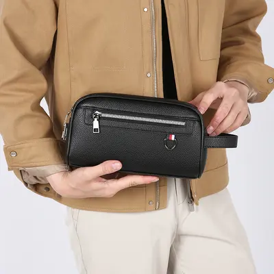 Men's Business Clutch Bag, Soft Leather, Large Capacity, PU Leather - 3