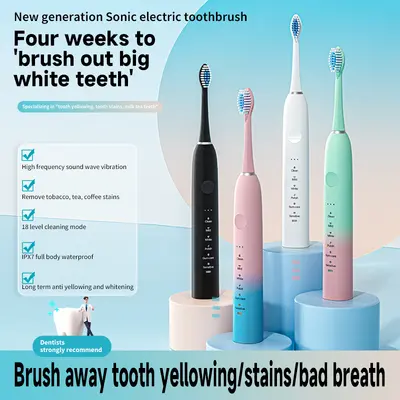Manufacturer Wholesale Cross-Border Rechargeable Fully Automatic Metal Shaft 18-Speed Electric Toothbrush with Long-Lasting Battery Life and Gum Care, Rechargeable Type