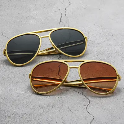 Retro Double-Bridge Oversized Frame Women's Sunglasses - 2