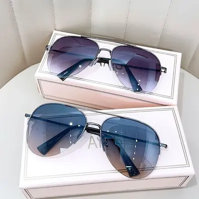 Aviator Sunglasses for Large Face Riding, Anti-UV Cycling, Sun Protection, Fashionable Personalized Eyes Men's Sunglasses