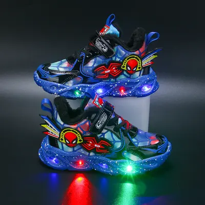 Light-Up Kids' Sneakers, Waterproof Leather Upper, Soft Sole - 11