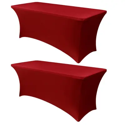 Weihnachts-Stretch-Tischdecke Cocktail-Tischhusse Hochzeits-Bankett Rechteck-Tischdecke wasserdicht und schmutzabweisend Milchseide-Tischdecke