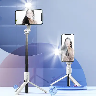 Selfie Çubuğu Seyahat Taşınabilir Tripod Entegre Masaüstü Canlı Yayın Fotoğraf Çekimi Çok Fonksiyonlu Evrensel Telefon Tutuşu - 11