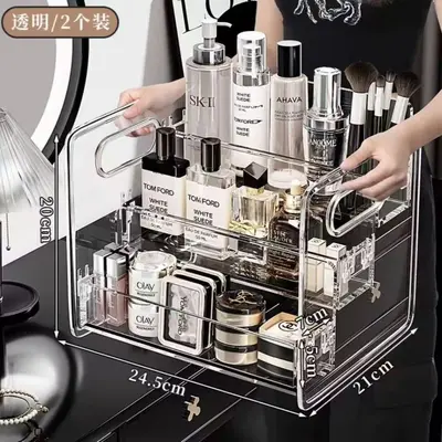 Kosmetik-Schreibtischorganizer Parfüm-Ausstellungsständer Stufenweise Aufbewahrungsbox Wohn- und Schlafzimmer Toner und Lotion Organizer - 8