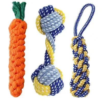 Cotton Rope Chew Toy for Small and Medium Dogs, Frisbee Set