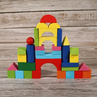 Kindergarten Educational Geometric Solid Set Colorful Building Blocks for Babies - 4