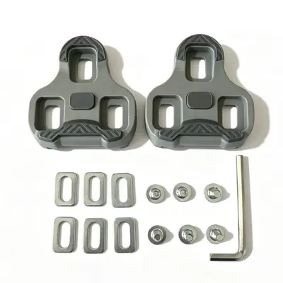 Road bike cleat clamp set for SPD/LOOK, red, yellow and blue - 10
