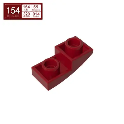 1x2 Reverse Curved Piece Compatible with LEGO 24201 Building Blocks - 9