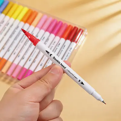 Çift uçlu suluboya kalem seti, 120 renk, yıkanabilir