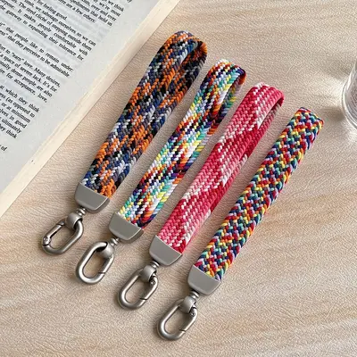 Handykette aus geflochtenem Nylon mit elastischem Armband, verlustsicher