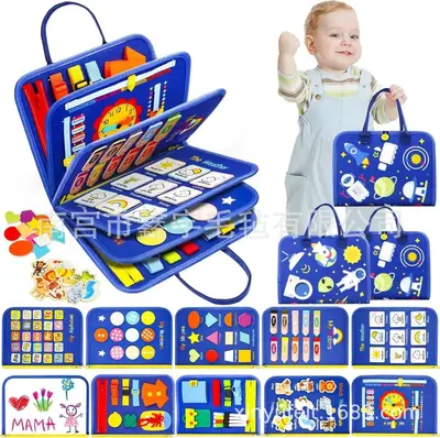 Cross-border Montessori early education toys, children's intelligence development felt activity board, creative DIY intelligence development educational learning board - 12