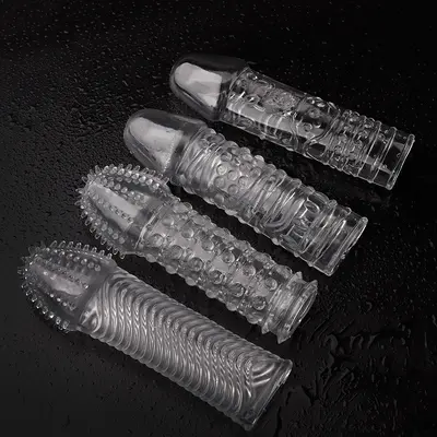 Wolf Tooth Spiked Crystal Penis Sleeve for Men, Hollow Adult Sex Toy