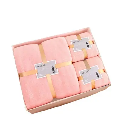 Coral fleece bath towel set, 3-piece, thickened, absorbent