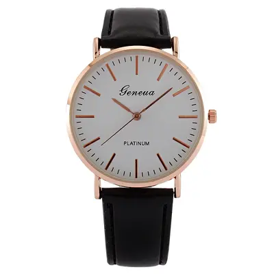 Herrenuhr, ultraflach, Lederarmband, Quarz - 10