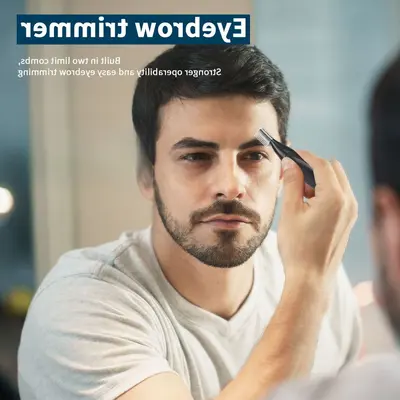 2-in-1 Men's Shaver with Eyebrow and Nose Hair Trimmer, Rechargeable - 5