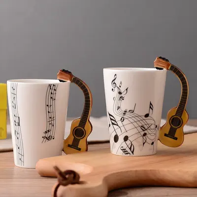 Fabrik grenzüberschreitende Amazon-Außenhandels-Keramiktasse Ins Musik-Wasserbecher Kaffeetasse Paartasse Becher Geschenk
