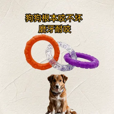 Dog Pull Ring Toy, Chew-Resistant Teeth Cleaning, for Teddy and Golden Retriever - 4