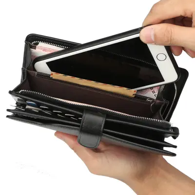 Baellerry New Model Wallet Men's Korean Version Business Zipper Tri-fold Clutch Bag Large Capacity Money Clip - 5