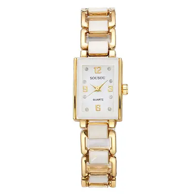Damenuhr in Goldfarbe elegantes Quarz - 5
