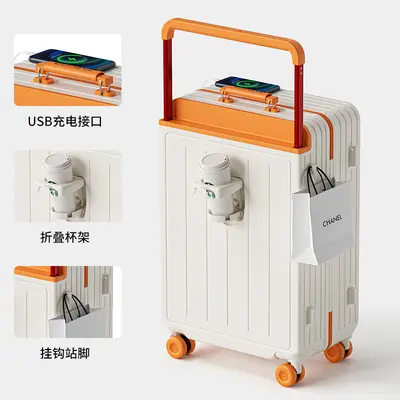 Neues breites Trolley-Koffer-Damenmodell Handgepäck-Koffer großes Fassungsvermögen Reisekoffer Farbkontrast-Trolley-Koffer hoher ästhetischer Wert Zahlenschloss-Koffer - 7