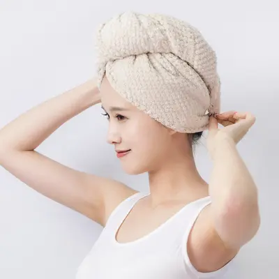 YODOXIUI Japan Ananas Haartrockentücher Haarspange Damen verdickt superabsorbierend schnelltrocknend Haarhandtuch niedliches Korallen Samt Duschhaube - 11