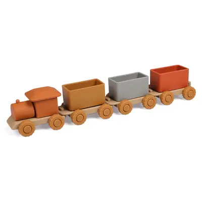 Silicone Little Train Stacking Toy, Easy to Assemble, Wear-Resistant Educational Toy - 7