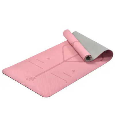 TPE kaymaz yoga matı, kalınlaştırılmış çift katmanlı, taşınabilir - 6