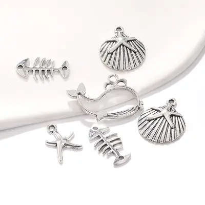 Ocean Theme DIY Alloy Pendant, 4 Designs