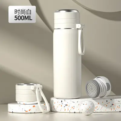 Großer Edelstahl-Thermobecher mit Tee-Wasser-Trennung - 9