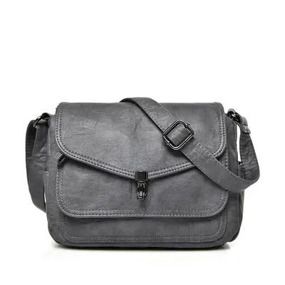 Elegante Retro-Damenumhängetasche aus weichem Leder - 9