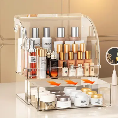 Acryl-Make-up-Aufbewahrungsbox mit Schubladen, staubdicht