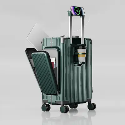20 inch three-fold front-opening trolley suitcase, large capacity PC hardshell - 11