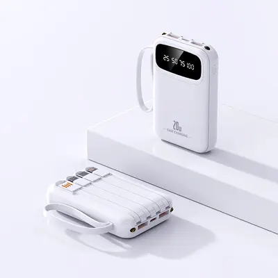 3C Certified Power Bank 20000mAh Large Capacity Portable Charger with Built-in Cable Gift Customization Wholesale - 8
