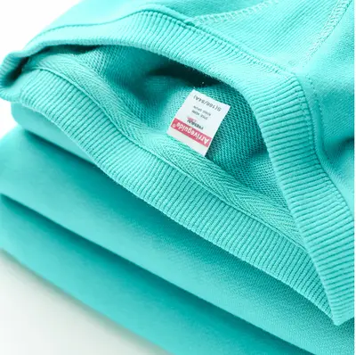 AG380g dunkler Schnitt Baumwoll-Handtuch-Sweatshirt mit Rundhalsausschnitt, spezielles Morandi-Farben umgekehrtes Dreieck-Muster, schulterfreie verdickte lange Ärmel