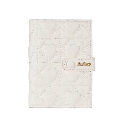 Heart Quilted Passport Holder with Chain Card Case for Women - 10