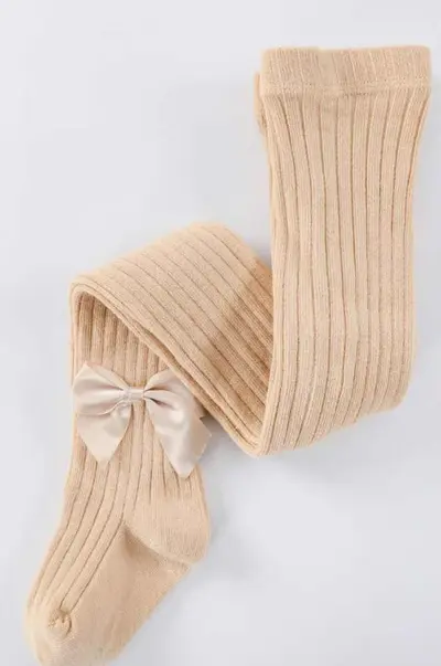 Mädchen-Strumpfhose mit großer Schleife, Frühling und Herbst - 12