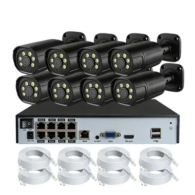 CCTV 8-Kanal POE Überwachungsset 4K 8MP Außen-Bullet - 8
