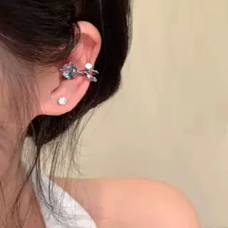Серьги-клипсы без прокола с цирконами для женщин - 9
