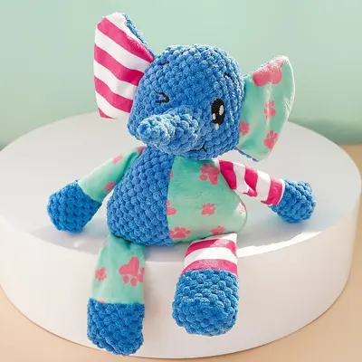 Plush Elephant Dog Toy, Durable Chew and Teeth Cleaning Toy - 6