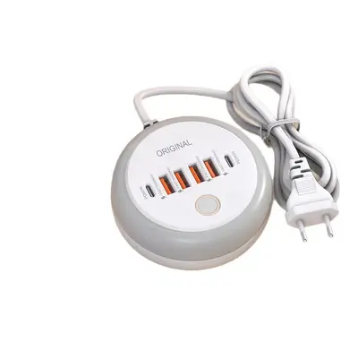 Sınır Ötesi Yeni Model Yuvarlak PD50W Çoklu Hızlı Şarj Çoklu Fonksiyonlu Aydınlatmalı Priz 4USB+Çift Type-C Akıllı Şarj Başlığı - 6